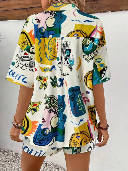 Graffiti Print Short Set