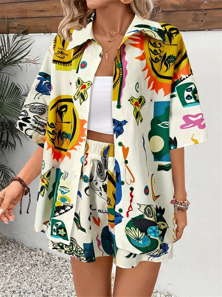 Graffiti Print Short Set