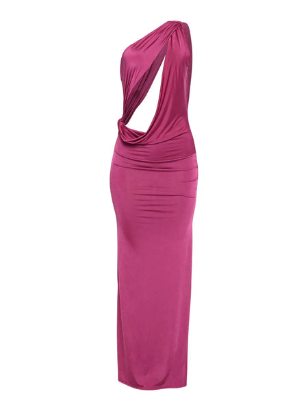 Cut Out One Shoulder Maxi Dress