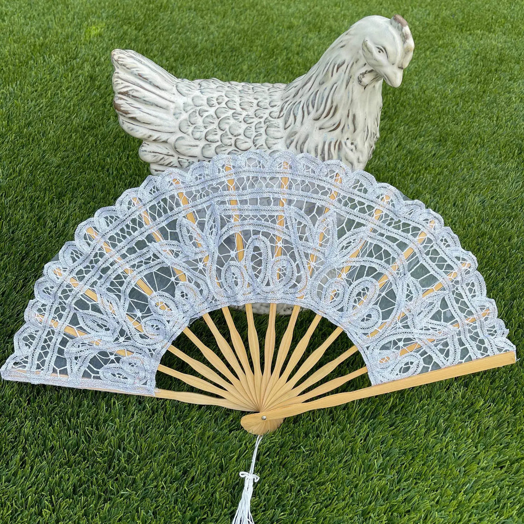 Handheld Battenberg Lace Fans