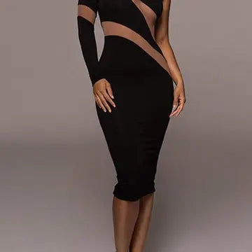 Mesh Bodycon Midi Dress