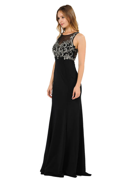 Black Jersey Beaded Dress