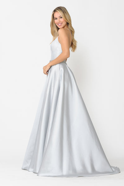 Silver A-line Spaghetti strap Dress