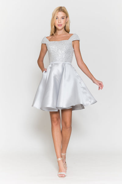 Silver Cocktail/Homecoming Dress