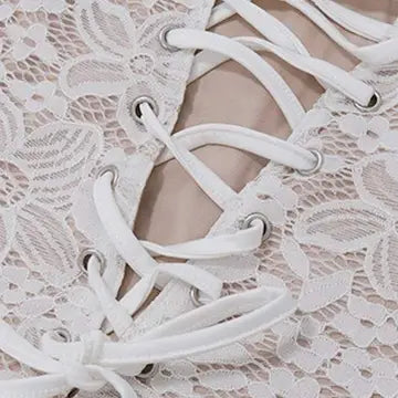 Lace Corset Draped Mini Dress