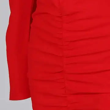 Ruched Puff Sleeve Form-Fitting Dress